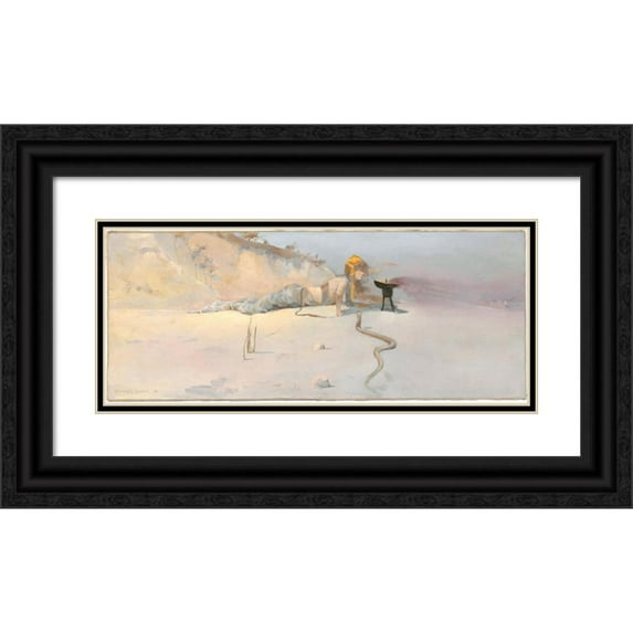 Charles Conder 14x8 Black Ornate Wood Framed Double Matted Museum Art Print Titled: Hot Wind