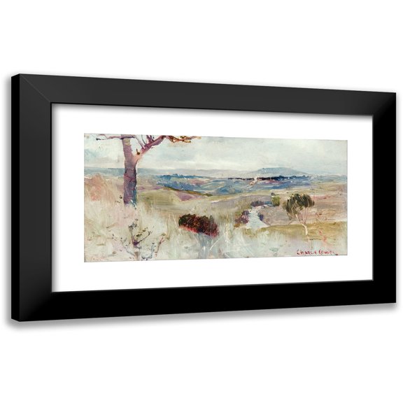 Charles Conder 24x14 Black Modern Framed Museum Art Print Titled - Dandenongs from Heidelberg (circa 1889)