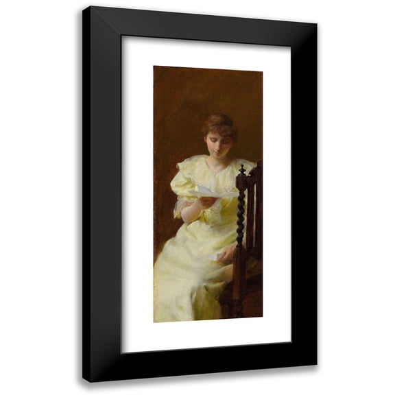Charles Courtney Curran 8x14 Black Modern Framed Museum Art Print Titled - Lady in Yellow (1893)