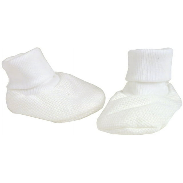 Charles Craft Baby Booties 14 Count-White