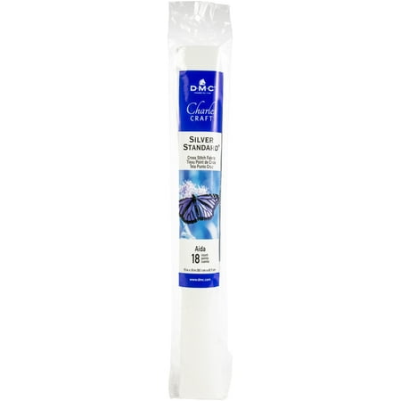 Charles Craft Silver Label Aida 15" x 18" Soft Tube, 18 Count, White