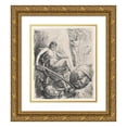 thumbnail image 1 of Charles Dana Gibson 15x17 Gold Ornate Wood Frame and Double Matted Museum Art Print Titled - In Her Path (1917), 1 of 4