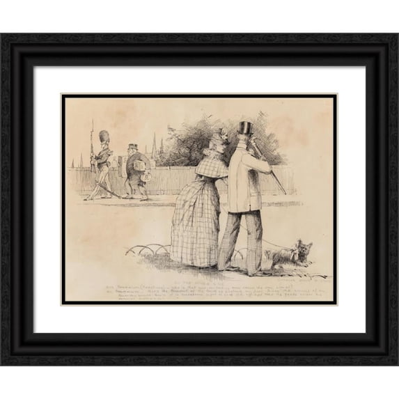 Charles Dana Gibson 18x15 Black Ornate Wood Framed Double Matted Museum Art Print Titled - The Other Side (1887)