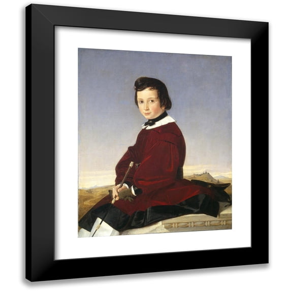Charles David 15x18 Black Modern Framed Museum Art Print Titled - Portrait of a Young Horsewoman (1839)