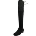 thumbnail image 1 of Charles David Gammon Black Stretch Suede Flat Round Toe Over Knee Boot Wide Calf (BLACK, 7.5), 1 of 6