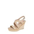 thumbnail image 1 of Charles David Layne Nude Espadrille Leather Slingback Platform Wedge Sandals (Nude, 10), 1 of 2