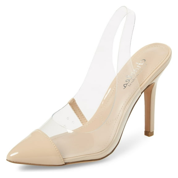 Charles David Madalyn Clear Transparent Cushioned Footbed Slingback Heel Pumps