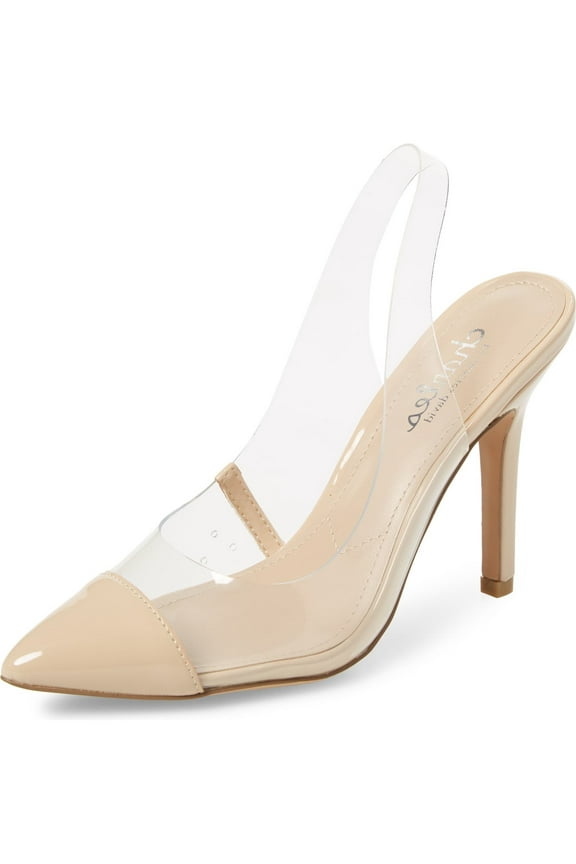Madalyn Clear Transparent Cushioned Footbed Slingback Heel Pumps