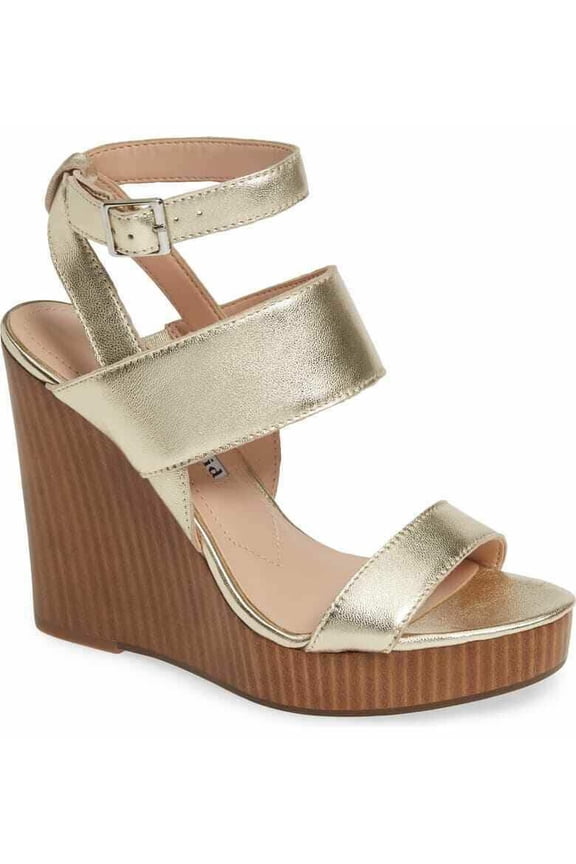 Turk 2 Platform Wedge Sandal Metallic Size 9.5 Msrp $219