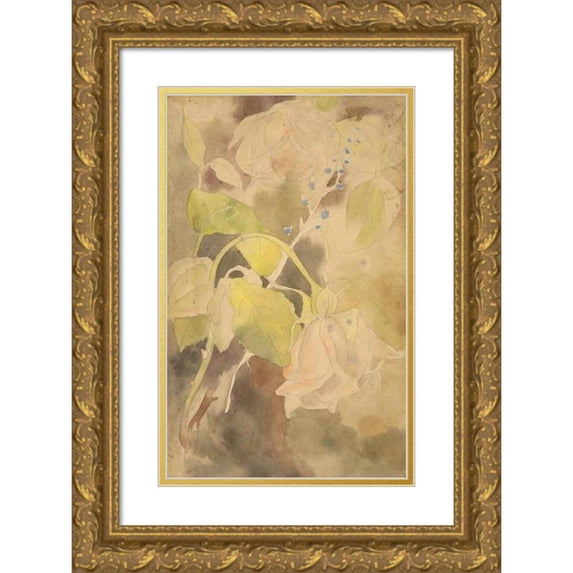 Charles Demuth 17x24 Gold Ornate Framed and Double Matted Museum Art Print Titled - Peachy Rose (ca. 1915)