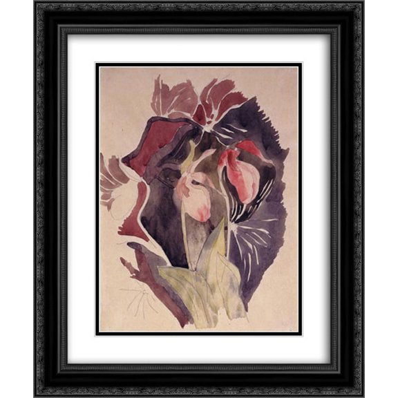 Charles Demuth 2x Matted 20x24 Black Ornate Framed Art Print 'Wild Orchids'