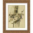 thumbnail image 1 of Charles Demuth 2x Matted 20x24 Gold Ornate Framed Art Print 'Roofs and Steeple', 1 of 2
