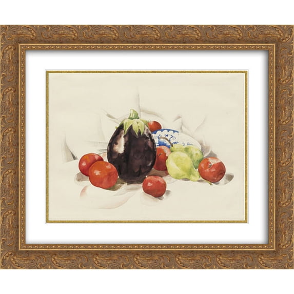 Charles Demuth 2x Matted 24x20 Gold Ornate Framed Art Print 'Eggplant and Tomatoes'