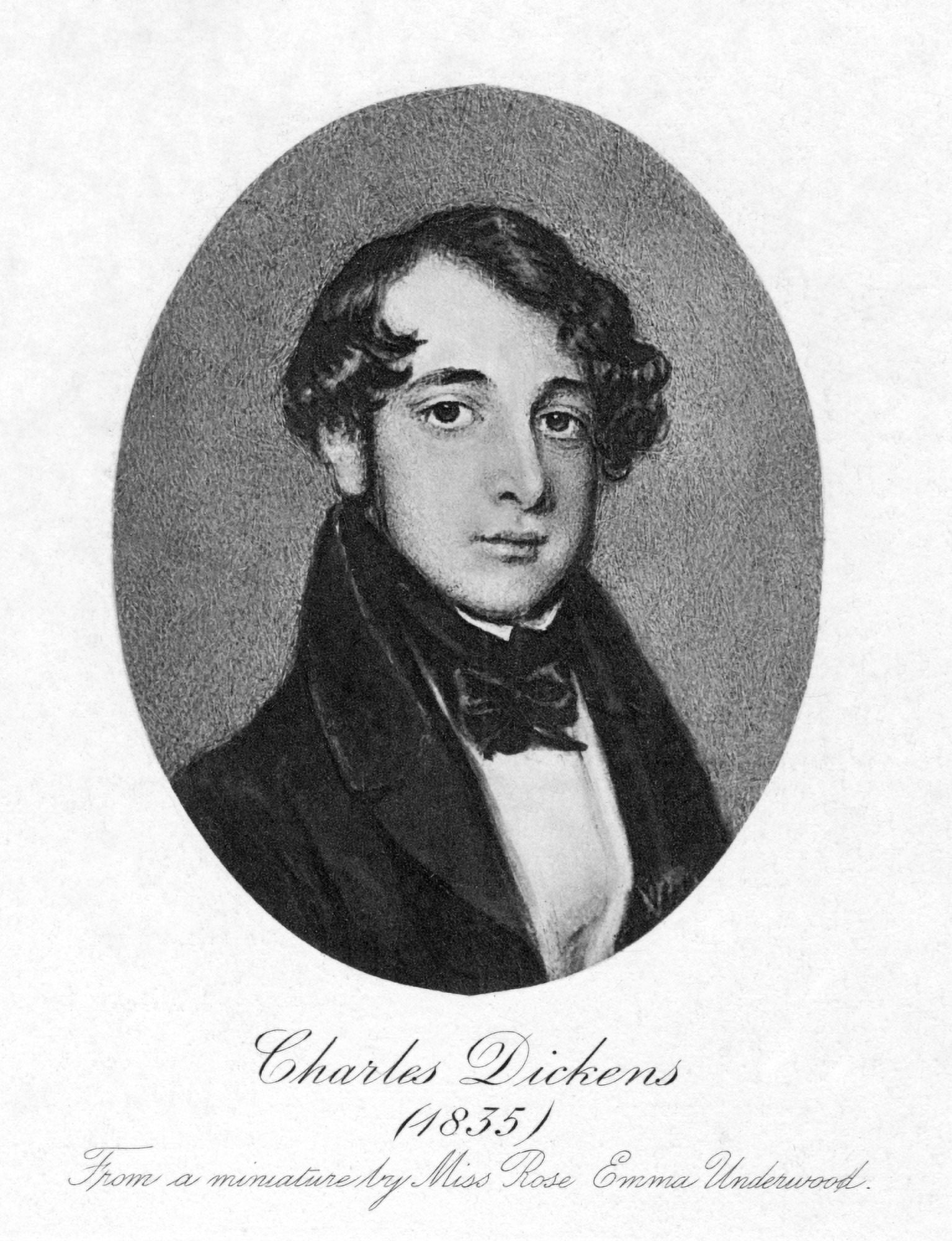 Charles Dickens (18121870). /Nenglish Novelist. Miniature, 1835