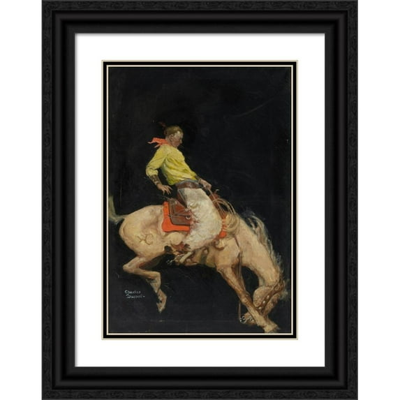 Charles Durant 14x18 Black Ornate Wood Framed Double Matted Museum Art Print Titled - Adventure Magazine, Pulp Cover (1921)