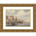 thumbnail image 1 of Charles Dyce 14x11 Gold Ornate Wood Frame and Double Matted Museum Art Print Titled - View at Malta (ca. 1849), 1 of 4