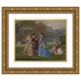 thumbnail image 1 of Charles Edouard Boutibonne 18x15 Gold Ornate Wood Frame and Double Matted Museum Art Print Titled - Croquet Players (1871), 1 of 4