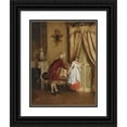 thumbnail image 1 of Charles Edouard Delort 12x14 Black Ornate Wood Framed Double Matted Museum Art Print Titled: A Token, 1 of 5