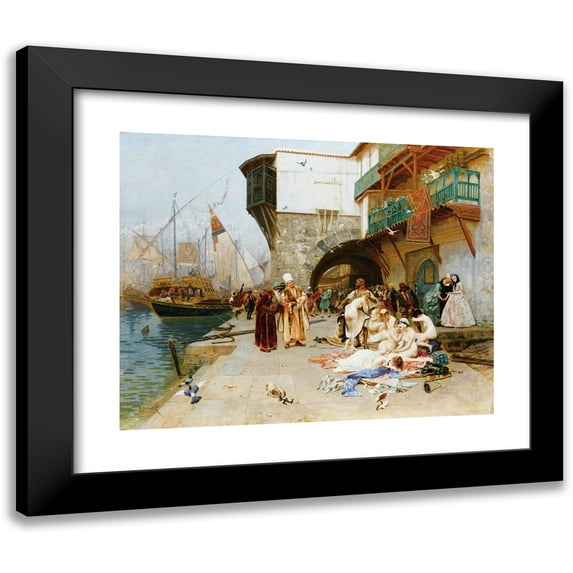 Charles Edouard Delort 24x20 Black Modern Framed Museum Art Print Titled - The Rapt