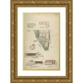 thumbnail image 1 of Charles Edward Mallows 13x18 Gold Ornate Wood Frame and Double Matted Museum Art Print Titled - Design for a Smithy and Two Cottages (Late 19th-Early 20th Century), 1 of 4
