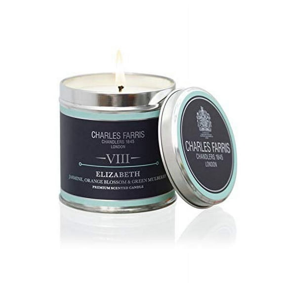 Charles Farris Scented Candle Elizabeth VIII Orange Blossom, Jasmine & Mulberry Tin 240g