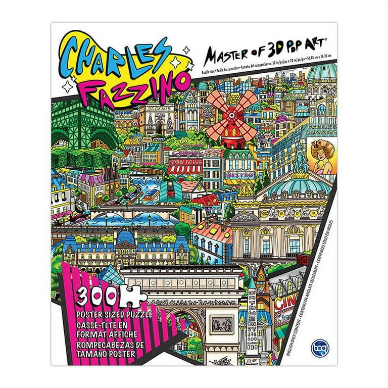 新品未開封 プレミア CHARLES FAZZINO 2000ピースパズル TCG Toys Charles Fazzino Under The Paris Sky 300 Piece