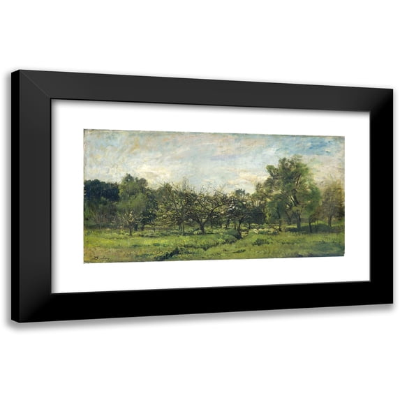 Charles François Daubigny 18x11 Black Modern Framed Museum Art Print Titled - Orchard (1865 - 1869)