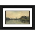 thumbnail image 1 of Charles François Daubigny 18x12 Black Ornate Wood Framed Double Matted Museum Art Print Titled - The Edges of the Oise (1864), 1 of 5