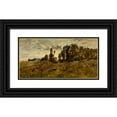 thumbnail image 1 of Charles François Daubigny 24x14 Black Ornate Framed Double Matted Museum Art Print Titled: Landscape (1865), 1 of 5