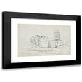 thumbnail image 1 of Charles François Daubigny 24x16 Black Modern Framed Museum Art Print Titled - Study of a Group of People with Barrels (C. 1863), 1 of 5