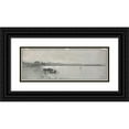 thumbnail image 1 of Charles François Eustache 14x8 Black Ornate Wood Framed Double Matted Museum Art Print Titled: Seaside (1866), 1 of 5
