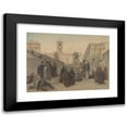thumbnail image 1 of Charles-François Houel 18x14 Black Modern Framed Museum Art Print Titled - The Campidoglio Seen from the Staircase of the Church of the Aracoeli, Rome, at Sunset (1846), 1 of 5