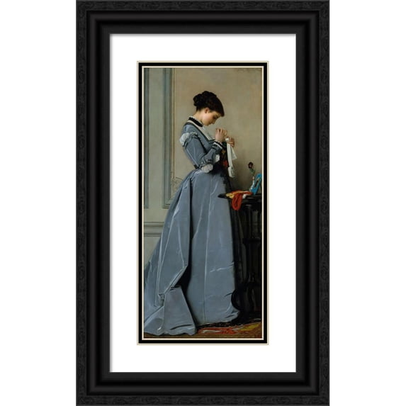 Charles-François Marchal 10x18 Black Ornate Wood Framed Double Matted Museum Art Print Titled - Penelope (ca. 1868)
