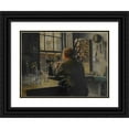 thumbnail image 1 of Charles Frederic Ulrich 18x14 Black Ornate Wood Framed Double Matted Museum Art Print Titled - The Glass Engraver&nbsp; (1883), 1 of 5
