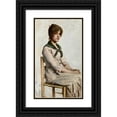 thumbnail image 1 of Charles Frederick Ulrich 10x14 Black Ornate Wood Framed Double Matted Museum Art Print Titled: Portrait of a Young Woman, 1 of 5