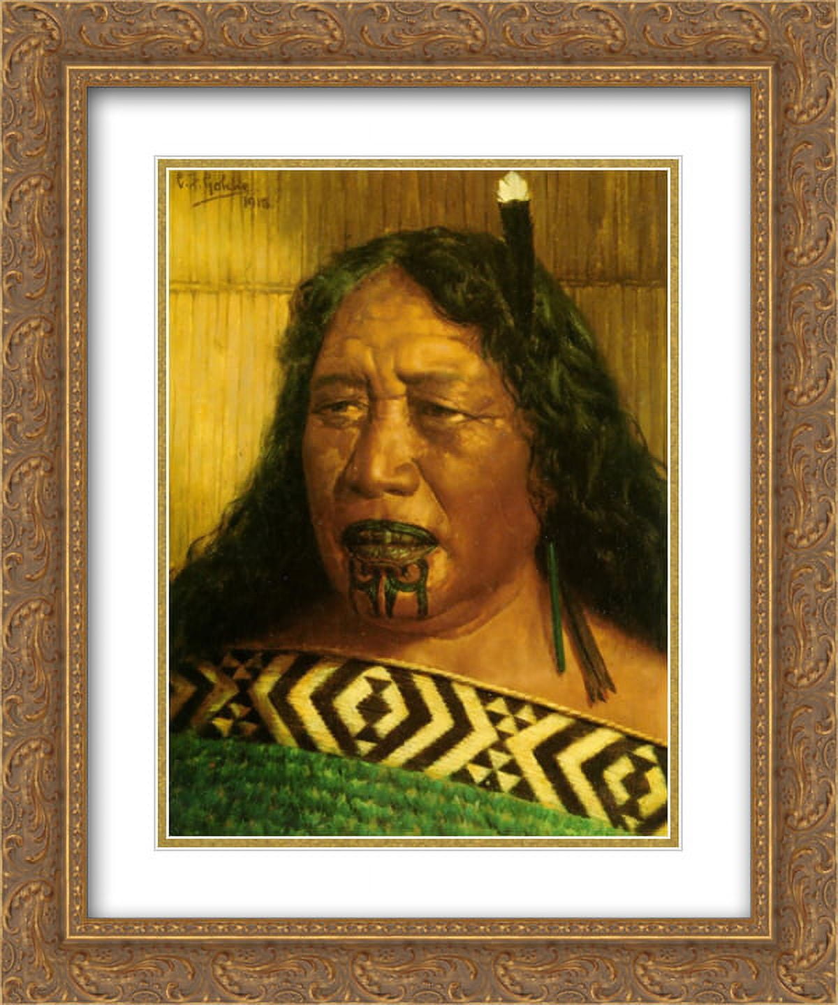 Charles Goldie 2x Matted 20x24 Gold Ornate Framed Art Print 'A High