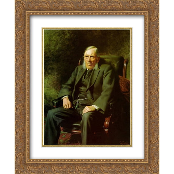 Charles Goldie 2x Matted 20x24 Gold Ornate Framed Art Print 'Portrait of the Honourable William Swanson MLC'