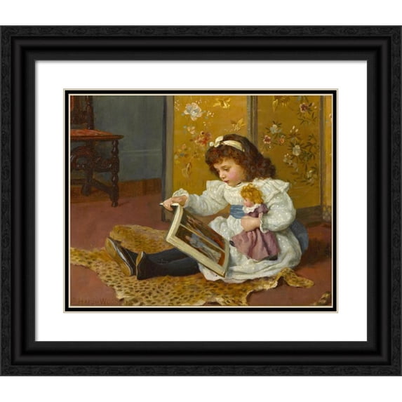 Charles Haigh-Wood 18x15 Black Ornate Wood Framed Double Matted Museum Art Print Titled - Storytime
