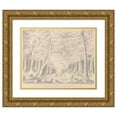 thumbnail image 1 of Charles Hamilton Smith 14x12 Gold Ornate Wood Frame and Double Matted Museum Art Print Titled - Resting Place at Night in the Northern Expedition, 1 of 4