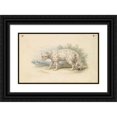 thumbnail image 1 of Charles Hamilton Smith 24x16 Black Ornate Framed Double Matted Museum Art Print Titled: Snow Leopard (1837), 1 of 5