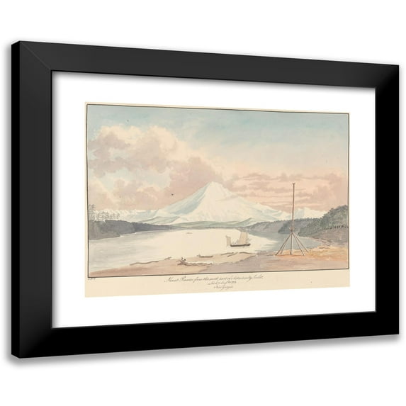 Charles Hamilton Smith 24x19 Black Modern Framed Museum Art Print Titled - Mount Rainier from the South Part of Admiralty Inlet