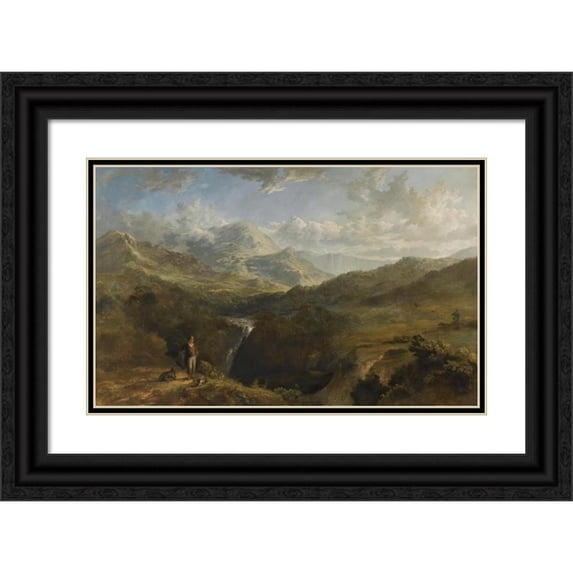 Charles Henry Schwanfelder 14x11 Black Ornate Wood Framed Double Matted Museum Art Print Titled: A Shoot on the Moors