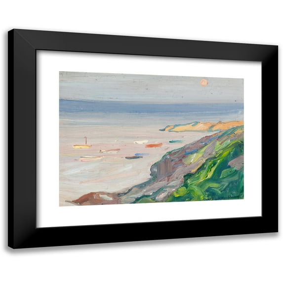 Charles Herbert Woodbury 14x11 Black Modern Framed Museum Art Print Titled - Sun on Narrow Cove, Ogunquit (circa 1910)