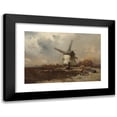 thumbnail image 1 of Charles Hoguet 18x14 Black Modern Framed Museum Art Print Titled - Landscape with Windmills and Figurative Staffage (1854), 1 of 5