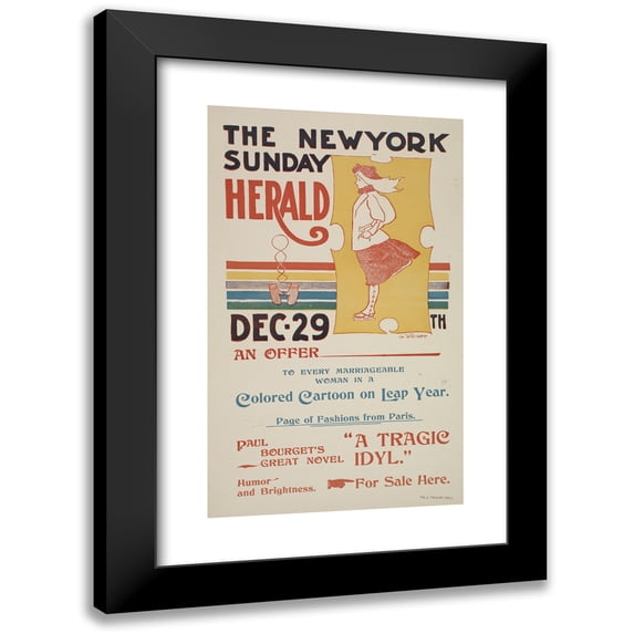 Charles Hubbard Woodbury 12x18 Black Modern Framed Museum Art Print Titled - The New York Sunday Herald. Dec. 29th (1895-1896)