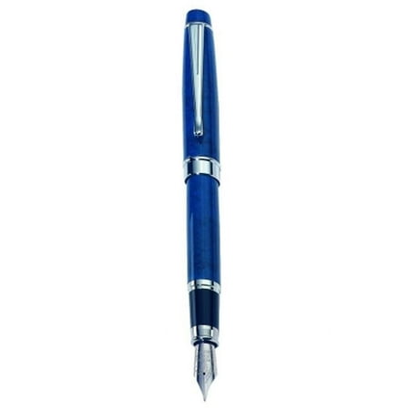 Charles Hubert Blue Marbleized Finish with Chrome Accents Fountain Pen Q-GL3230