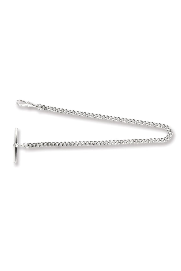 Charles Hubert Chrome-Finish Brass Bar End Pocket Watch Chain