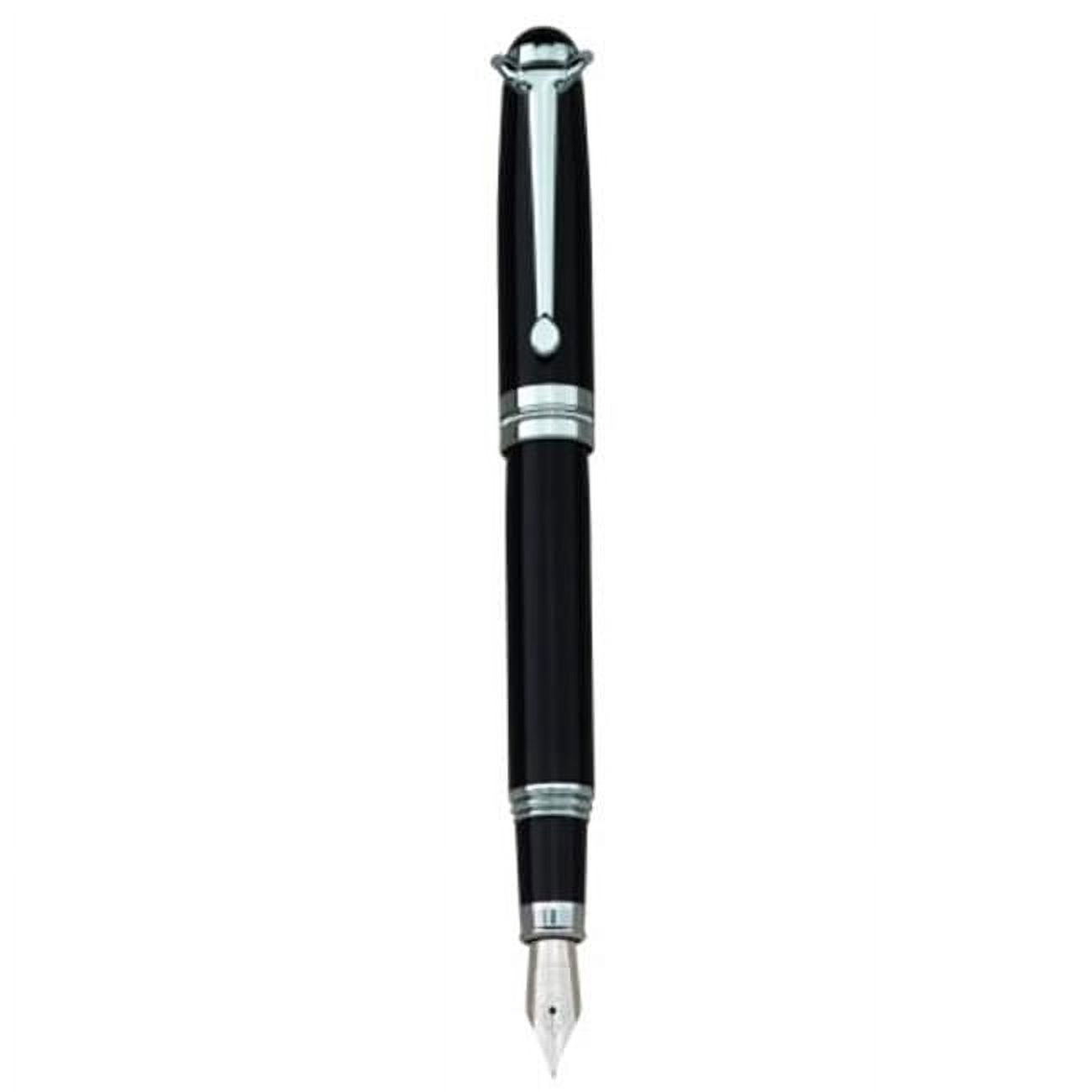 Charles Hubert Glossy Black Finish with Silver-tone Accents Fountain Pen QGL7905