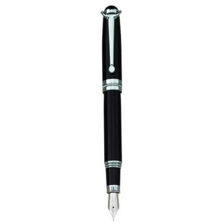 Charles Hubert Glossy Black Finish with Silver-tone Accents Fountain Pen QGL7905