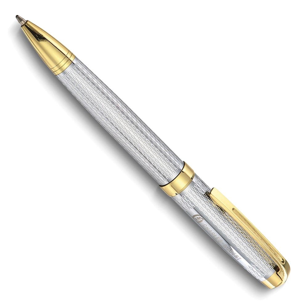Charles-Hubert Gold-tone and Chrome Textured Finish Ballpoint Pen QGM13670